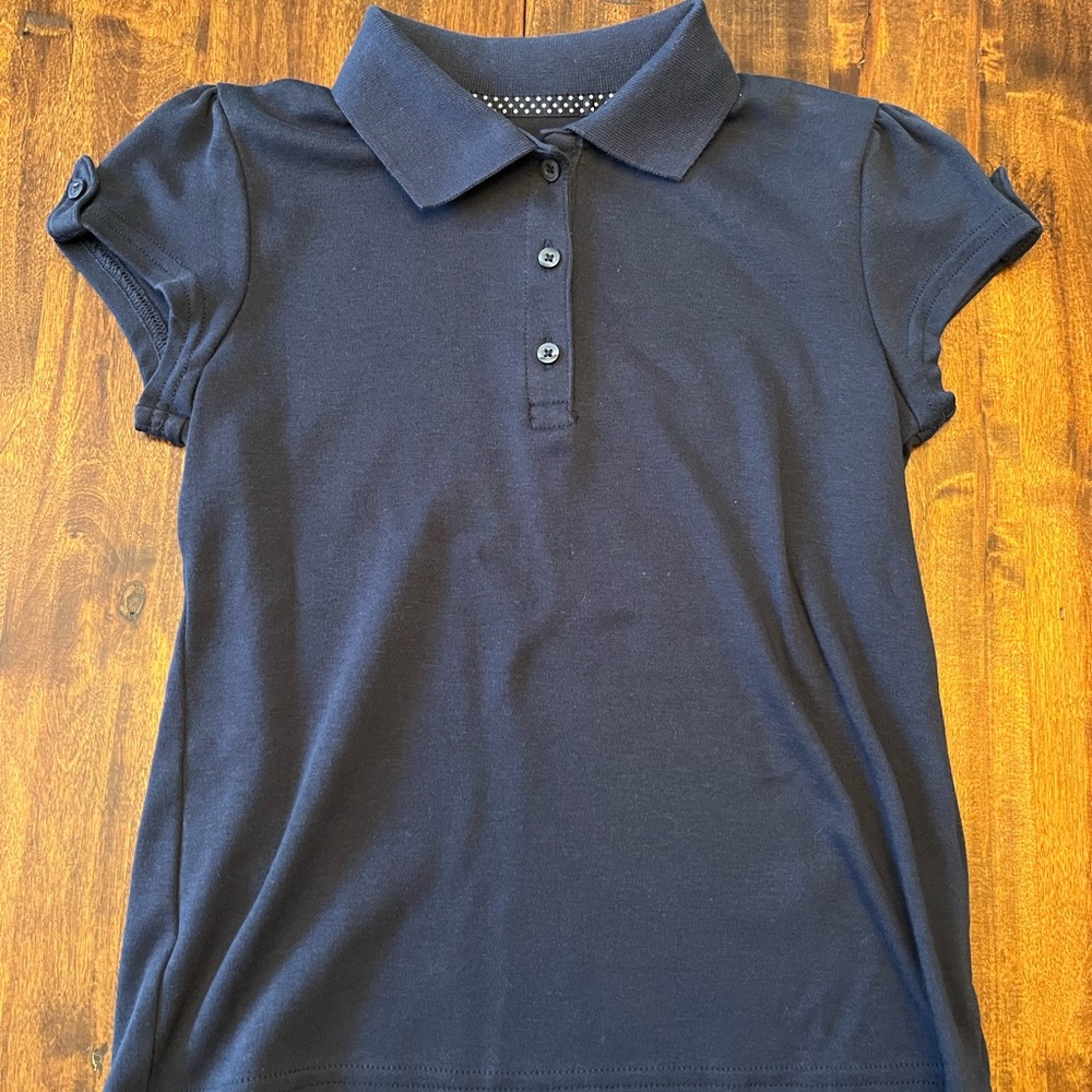 Girls Navy Blue Polo Shirt